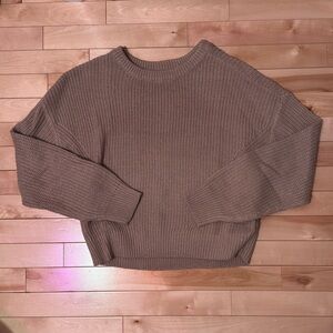 Cozy cropped Brown Knit Sweater